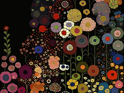 Gustav Klimt Flower Garden sun 3d animation graphic design motion graphics ui