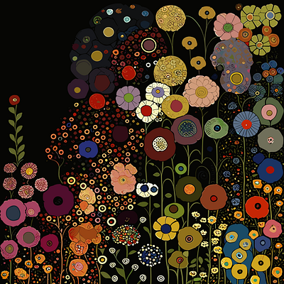 Gustav Klimt Flower Garden sun 3d animation graphic design motion graphics ui