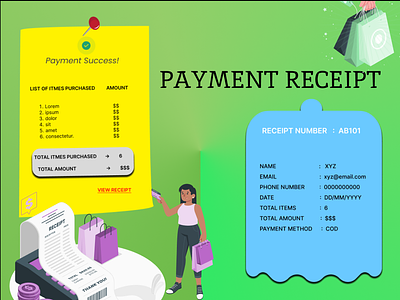 PAYMENT RECEIPT 100daysuichallenge 15daysuichallenge app design graphic design payment payment receipt receipt ui