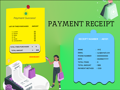 PAYMENT RECEIPT 100daysuichallenge 15daysuichallenge app design graphic design payment payment receipt receipt ui
