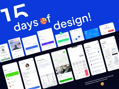 15 days of design post! community dailyui design dribbble hype4academy interface malewicz specialthanks thank you thanks ui uiux ux