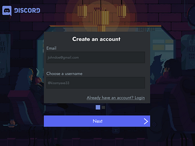 Discord Signup - Improved colors design discord dribbble figma placement practise signup page ui ui design ux website design