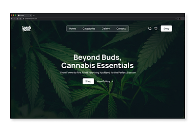 Cannabis e-commerce Landing page branding landing page logo ui uiux