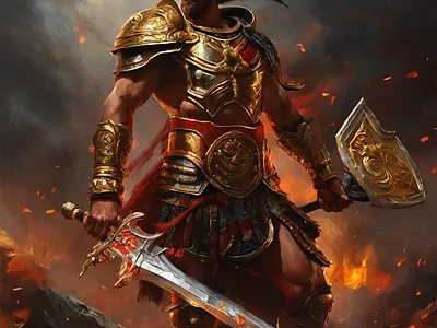 Ares, Greek god of war or, the spirit of battle. graphic design