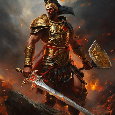 Ares, Greek god of war or, the spirit of battle. graphic design