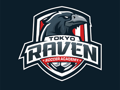 TOKYO RAVEN SOCCER ACADEMY branding design esport logo graphic design illustration logo mascot design mascot logo spo sport logo vector