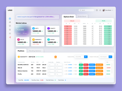 Stock Trading Dashboard dashboard design stock trading ui web