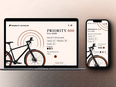 Web Design for bicycle graphic design ui