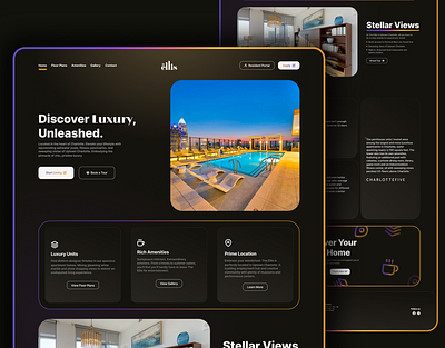 The Ellis: Luxury Apartments apartment charlottenc dailyui design ui ux webdesign