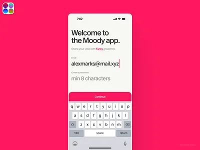 MOODY. CREATE AN ACCOUNT branding clean desktop fresh fun graphic design logo mobile mobile app visual