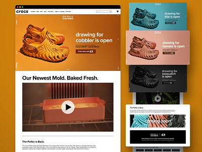 Landing Page Design | Salehe Bembury X Crocs (Drop 3) adobe xd branding campaign crocs design helvectica neue helvetica landing page logo mockup photography product salehe ui uiux ux vector web web design website