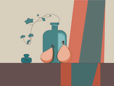 Любить груши и простые формы graphic design illustration vector