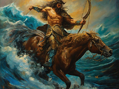 Poseidon , Greek God of the Sea, "Earth-Shaker". graphic design