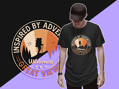 Hiking Adventure Retro Vintage T-shirt Design emblem