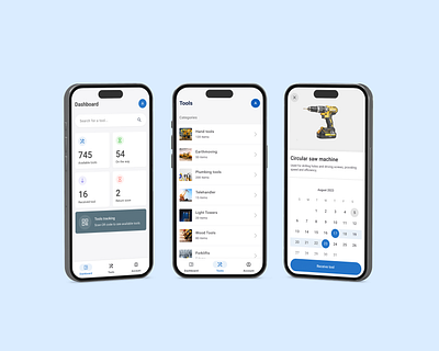 Mobile App for Tools Rentals app design typography ui ux