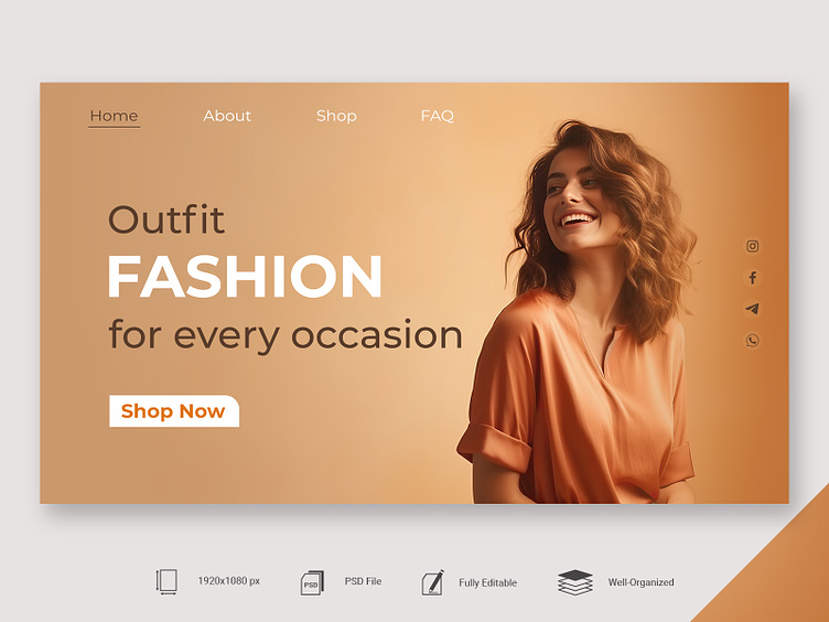 Fashion Web Banner Fashion Website Template (Instant Download) 