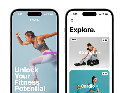 Fitness App Design branding clean design dribbble dribbble best shot fitness fitness app gym logo minimal product ui uiux design ux workout