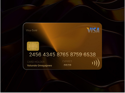 A generic credit card's front view 3d branding design logo typography ui ux