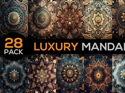 Premium Luxury Mandala Background Bundle background canva template canva video template design graphic design illustration illustrations mandala mandala background