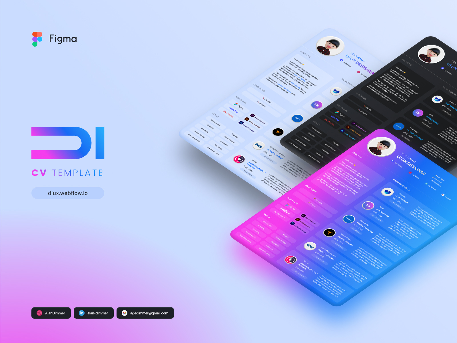 DIUX CV Template by Alan Germán Dimmer on Dribbble