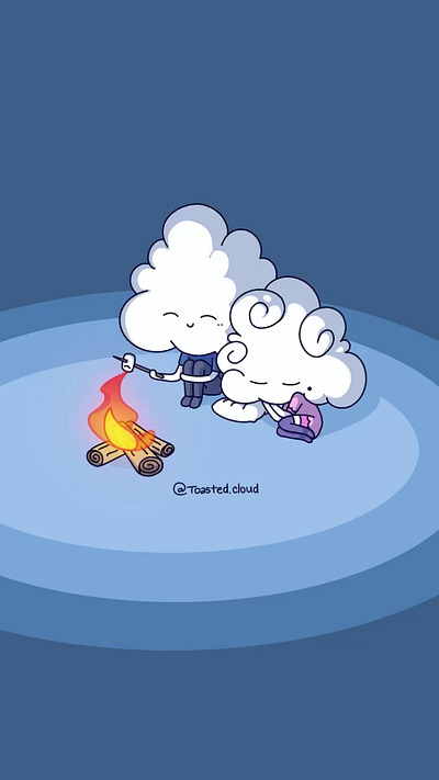 Toasted Cloud - Campfire 2d animation animation couple cute love procreate relaxing