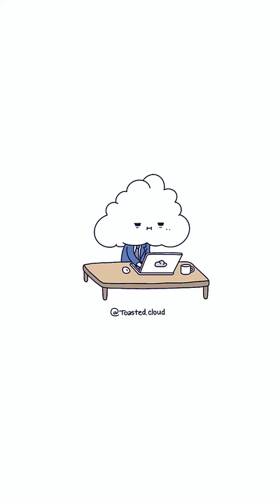 Toasted Cloud - Working 2d animation animation couples cute illustration love original character procreate uplifting work