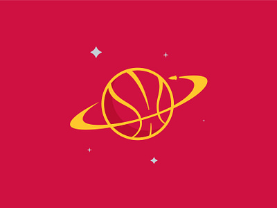 Houston Rockets (Alt. Logo) basketball branding design hakeem houston houston rockets logo nba olajuwon orbit planet red rocket rockets shadow silver star stars yellow