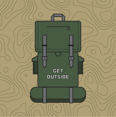 Get Outside backpack camping graphic design hike map outside topo