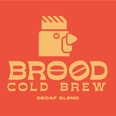 Brood Cold Brew beverage branding brood caffeine chicken coffee coffee bean cold brew decaf drink graphic design hen logo rooster vector