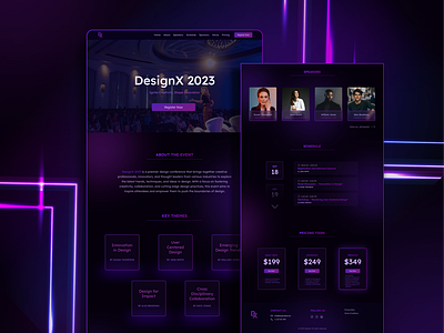 Event Registration Page for DesignX 2023 branding event landing page logo ui web design website