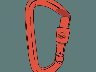 Carabiner carabiner climbing graphic design illustration logo rock climbing vector