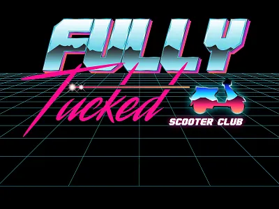 Fully Tucked Scooter Club 80s chrome club graphic design grid neon retro scooter tech