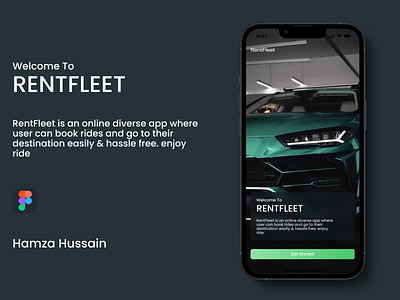 RentFleet - online ride booking app concept app design car figma hire me ride ride booking ride booking app ui ux