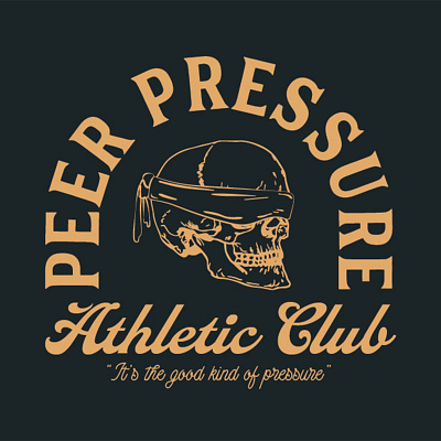 Peer Pressure Athletic Club athletic blindfold club graphic design illustration logo peer pressure skull