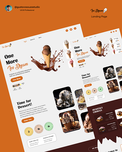 Ice cream - Website design Landing Page UI/UX branding colorful design dessert e commerce figma food ice cream icecream illustration landing page prototyping ui ui design uiux design user interface ux design web design website website design