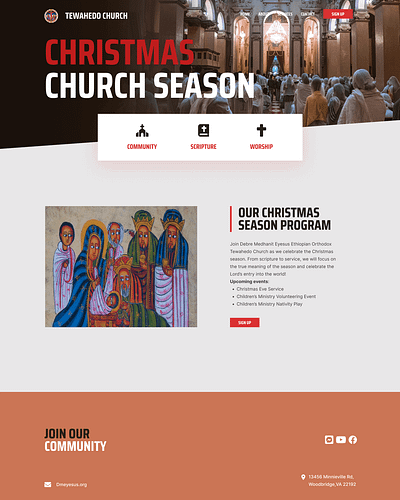 Sign-up page christmas church poster dailyui graphic design newdesigner