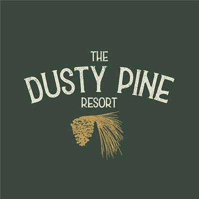The Dusty Pine branding dusty logo pine pinecone resort tree