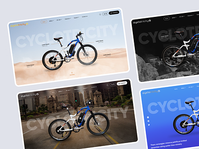 Cyclotricity Header Explore bicycle bike company cyclotricity display ecommerce electric gradient header motor product shop template ui vehicle website