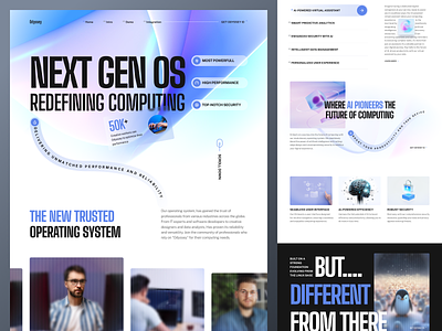 Odyssey - Next Gen OS Landing Page artificialintelligence computerscience landingpage operatingsystem ui web webdesign websitedesign