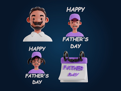 3d element Father's Day icons 3d icons branding dad icons design father icons fathers day festive holiday icons icon illustration purple icons ui ui ux ux widget icon