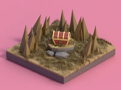 Treasure 3d art autodeskmaya blender blender 3d cinema 4d design low poly treasure