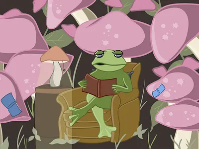 book frog adobe graphic design illustration