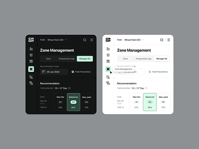Crop – Agrotech tool agronomy agrotech agrotech app app dashboard design system field management icons management app product product app sidebar web app widget