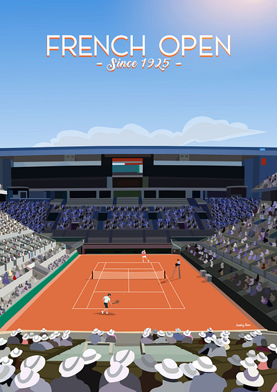 Tennis stadium players playing tennis & lots of audience american audience design digital illustration drawing football graphic design illustraion illustration illustration art illustrator orange field player poster soccer stadium tennis ve vector white