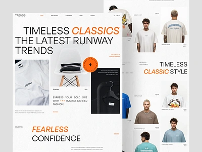 TRENDS - Ecommerce Landing Page e commerce ecommerce ecommerce landing page ecommerce website fashion fashion landing page fashion website homepage landing page market marketplace store streetwear t shirt ui wear web web design website website design