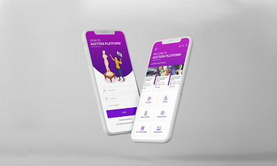 Auction Platform - Mobile App Design branding illustrations ui ux