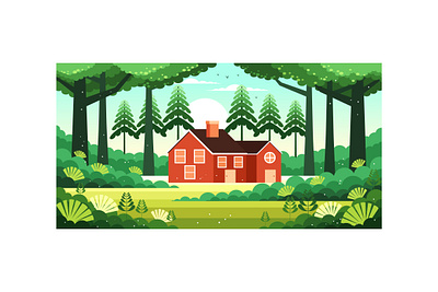 Forest Home Nature Illustration wood