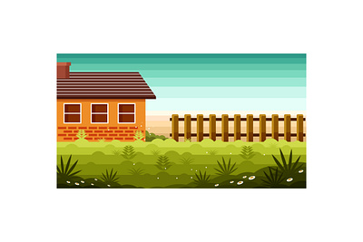 Home in Beach Illustration graphic