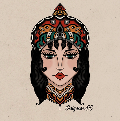Crowned Goddess Drawing drawing graphic design illustration ipad procreate tattoo