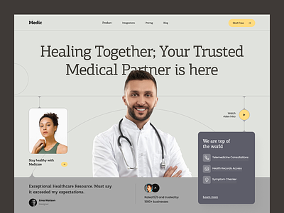 Exploring the Medicare Web Header doctor health health care healthcare home page hospital lab landing page medical care ui ux web web design website design